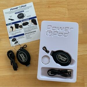 Set of two Power Pod Portable Keychain Chargers Black NWOT